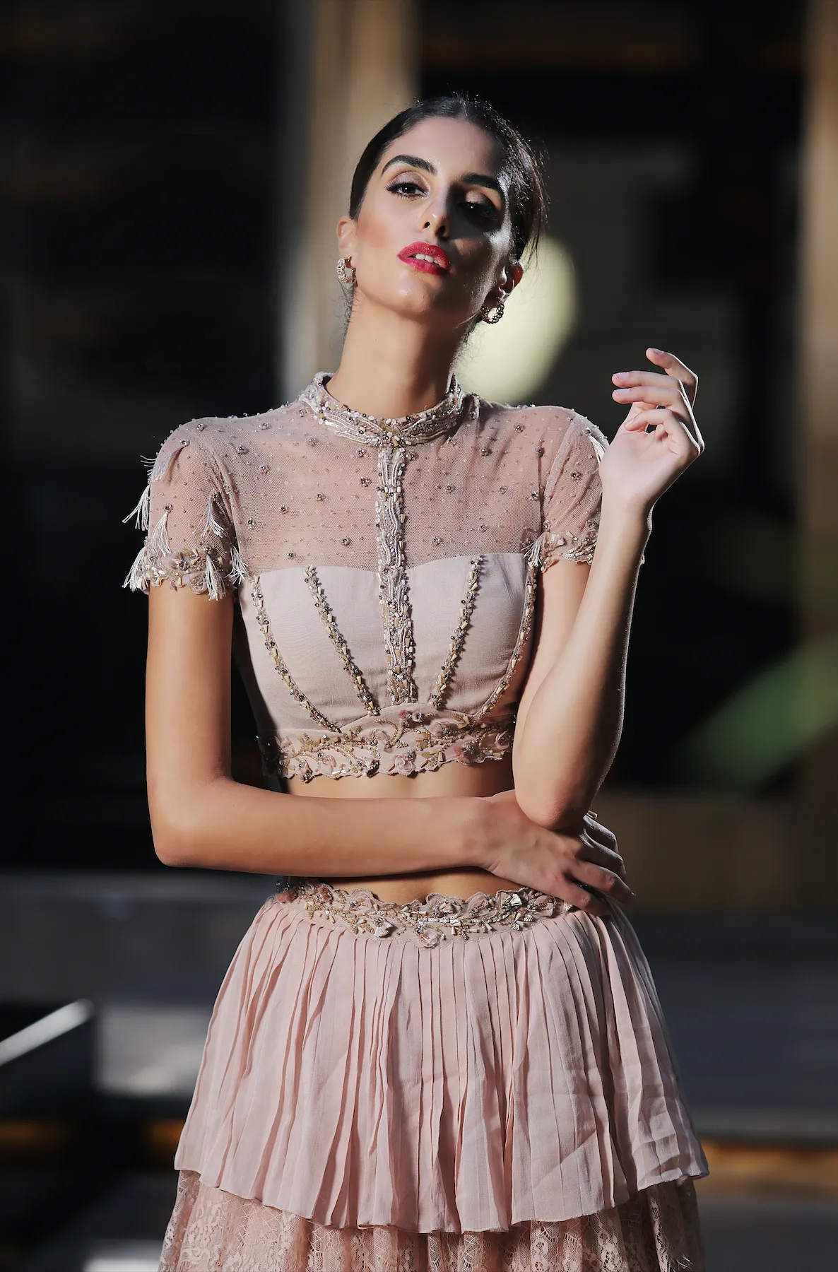 Pleated Lehenga Set