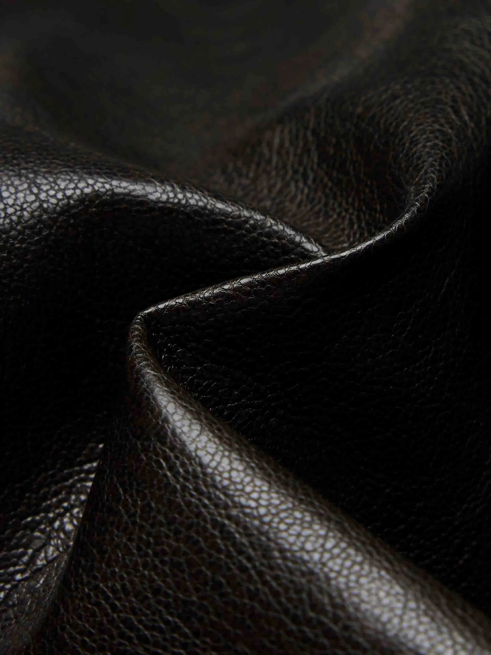 Pleated PU Leather Skirt