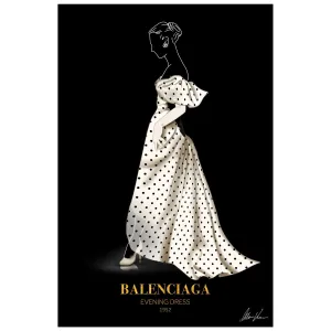 "B Fashion white look" Frameless Free Floating Reverse Printed Tempered Glass Wall Art