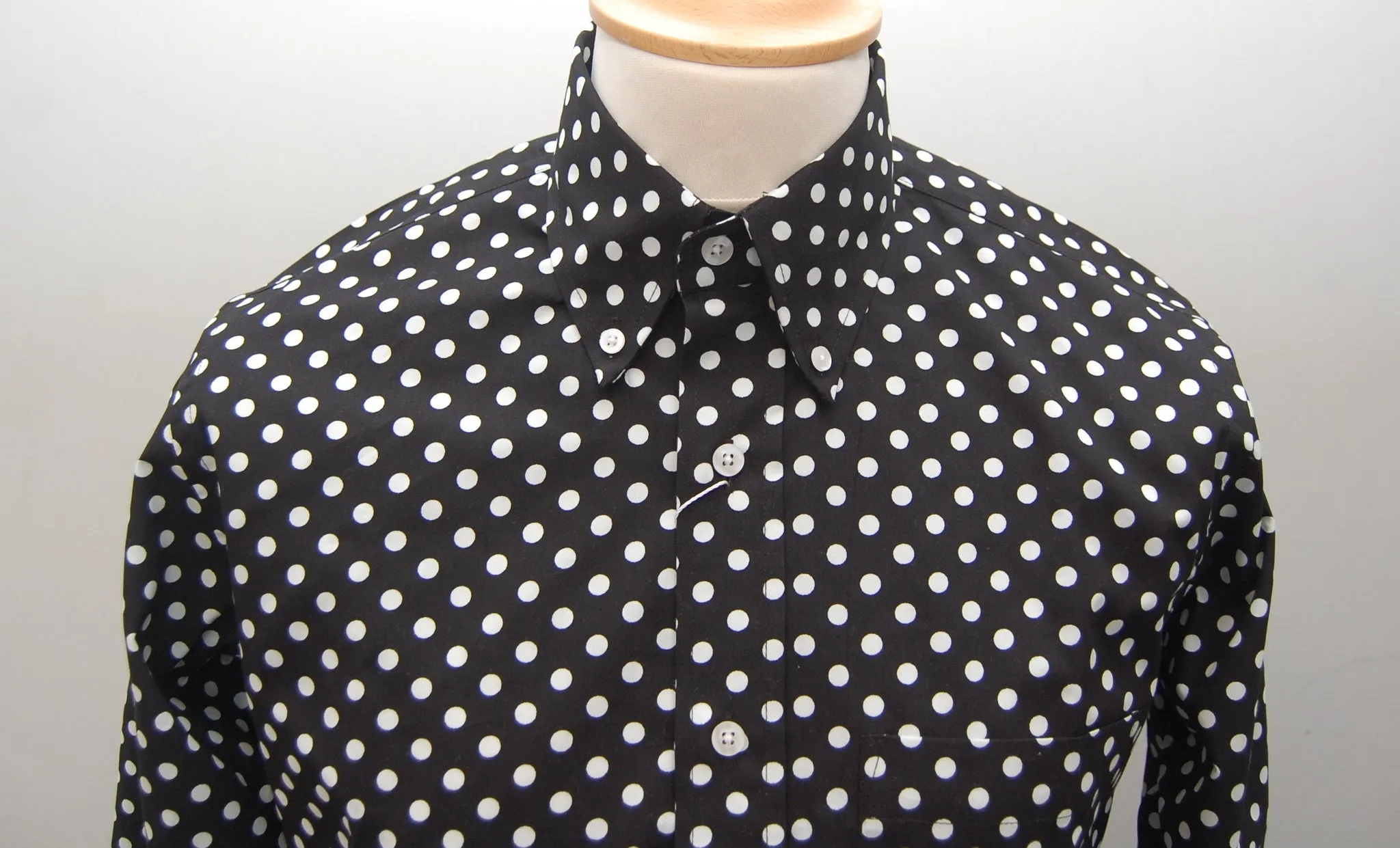 Relco Black Polka Dot Long Sleeve Shirt