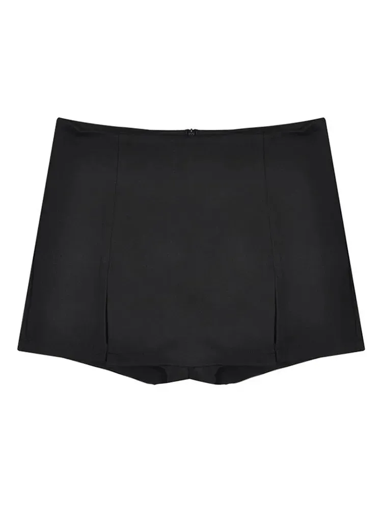 Sexy Split Shorts Skirt Women's Office Ladies Suit Skirt Summer New Black Mini A-line Pants Skirt High Waist Wide Leg Shorts