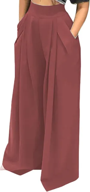 SHINFY Women's Stretchy Plus Size Wide Leg Palazzo Pants (S-3XL)