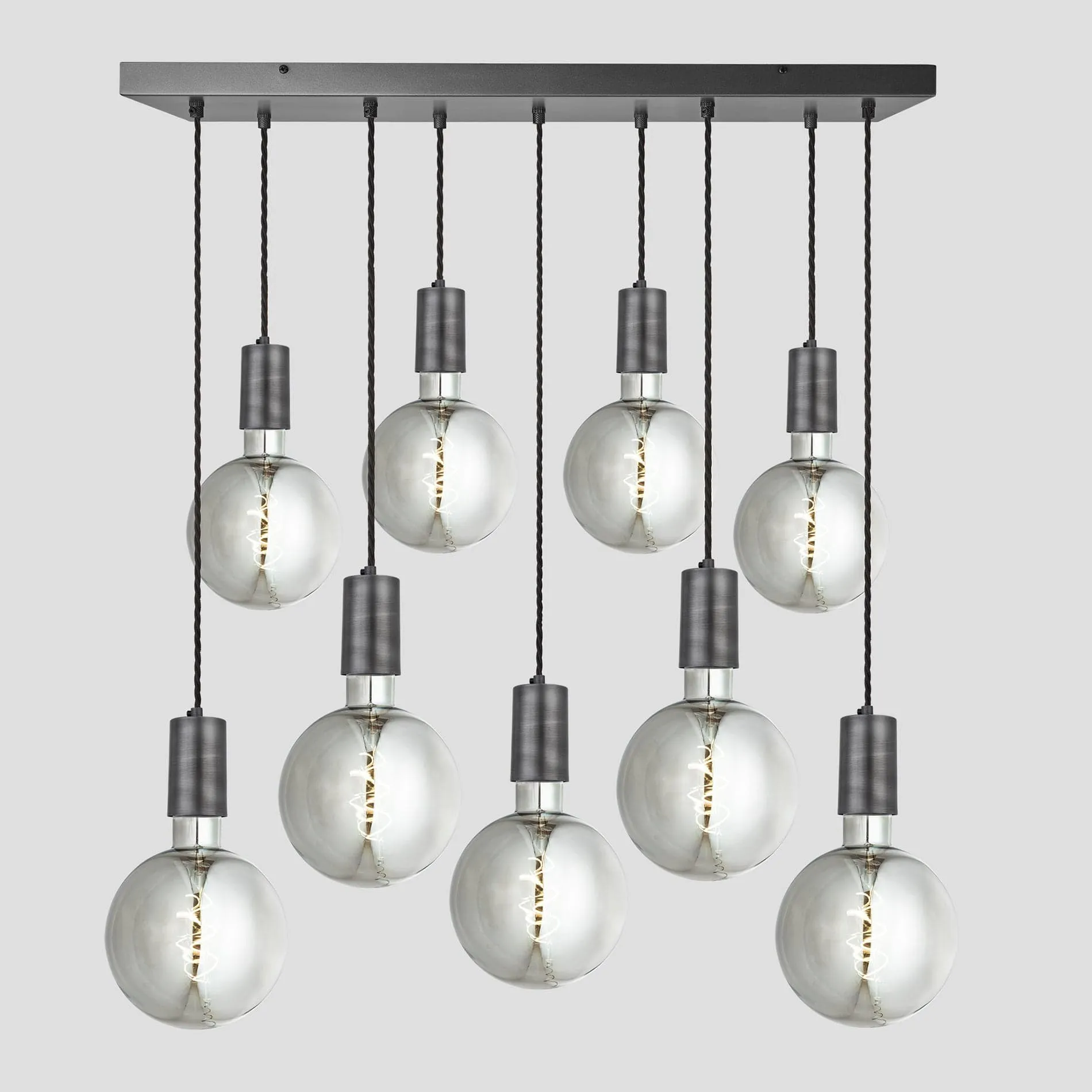 Sleek Large Edison Cluster Lights - 9 Wire – Pewter
