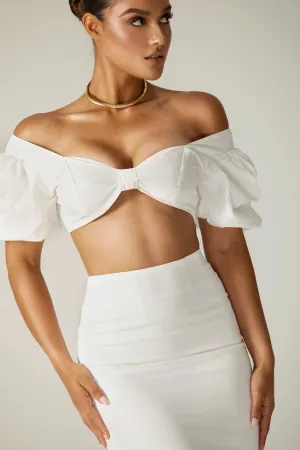 Susan Crepe Crop top (Off White)