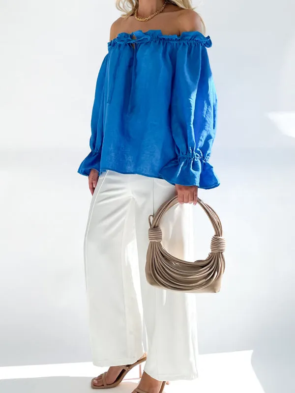 TEEK - Bandage One Shoulder Balloon Sleeve Top