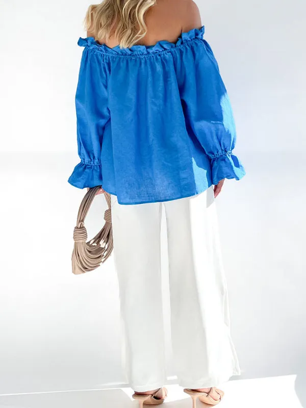 TEEK - Bandage One Shoulder Balloon Sleeve Top