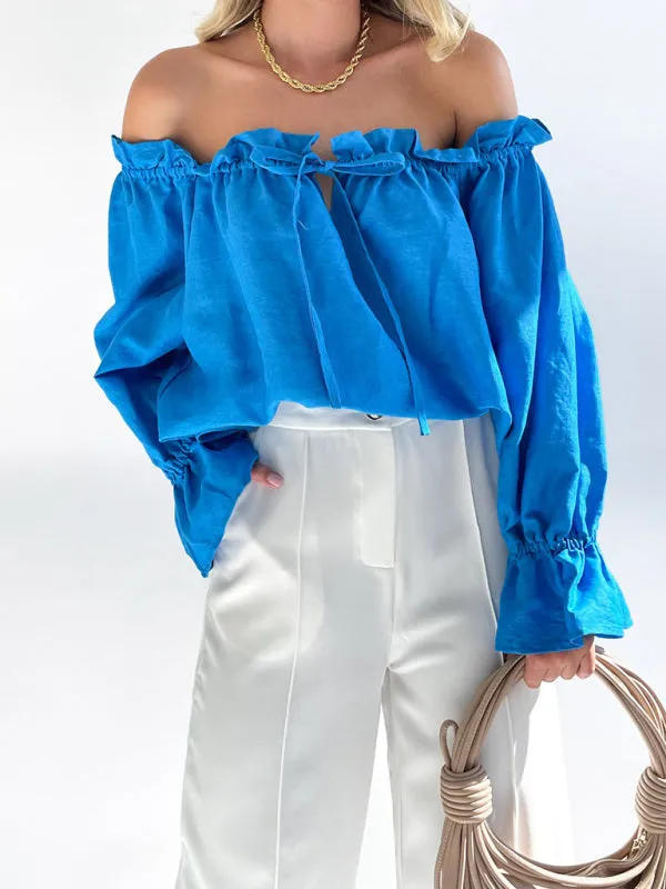 TEEK - Bandage One Shoulder Balloon Sleeve Top