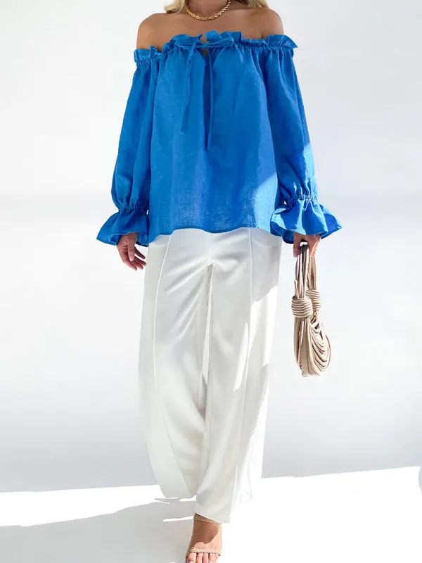 TEEK - Bandage One Shoulder Balloon Sleeve Top