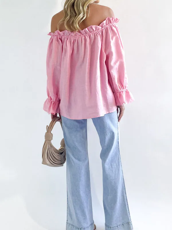 TEEK - Bandage One Shoulder Balloon Sleeve Top