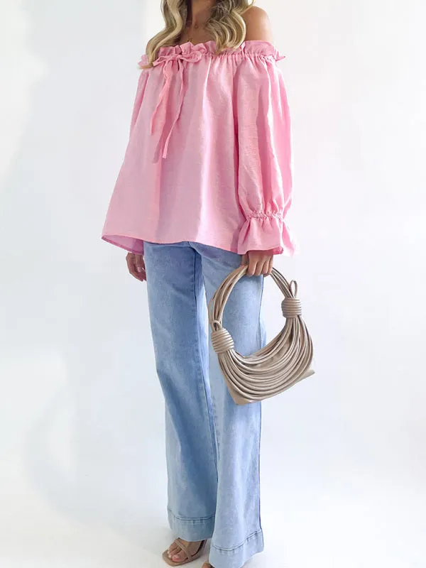 TEEK - Bandage One Shoulder Balloon Sleeve Top