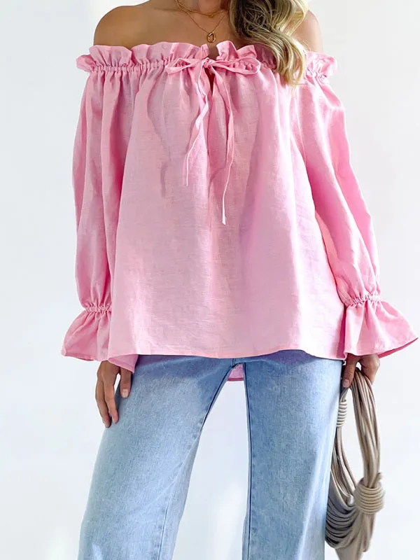 TEEK - Bandage One Shoulder Balloon Sleeve Top