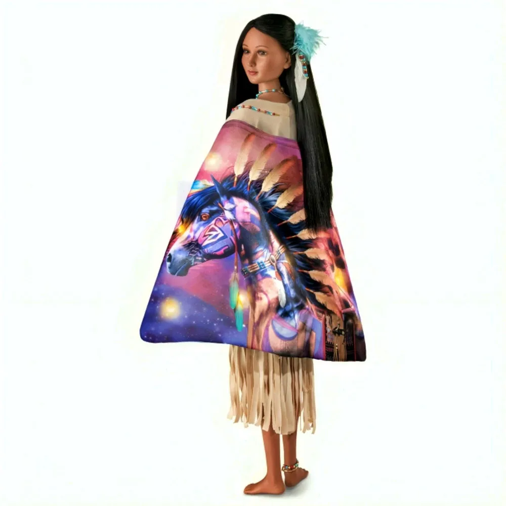 The Ashton-Drake Galleries Legend of the Spirit Pony Portrait Doll Handcrafted with Hand-Painted Details with Over 200 Beaded Faux Feather and Faux Suede-Buckskin Dress Collectors Edition by Laurie Prindle 21-Inches