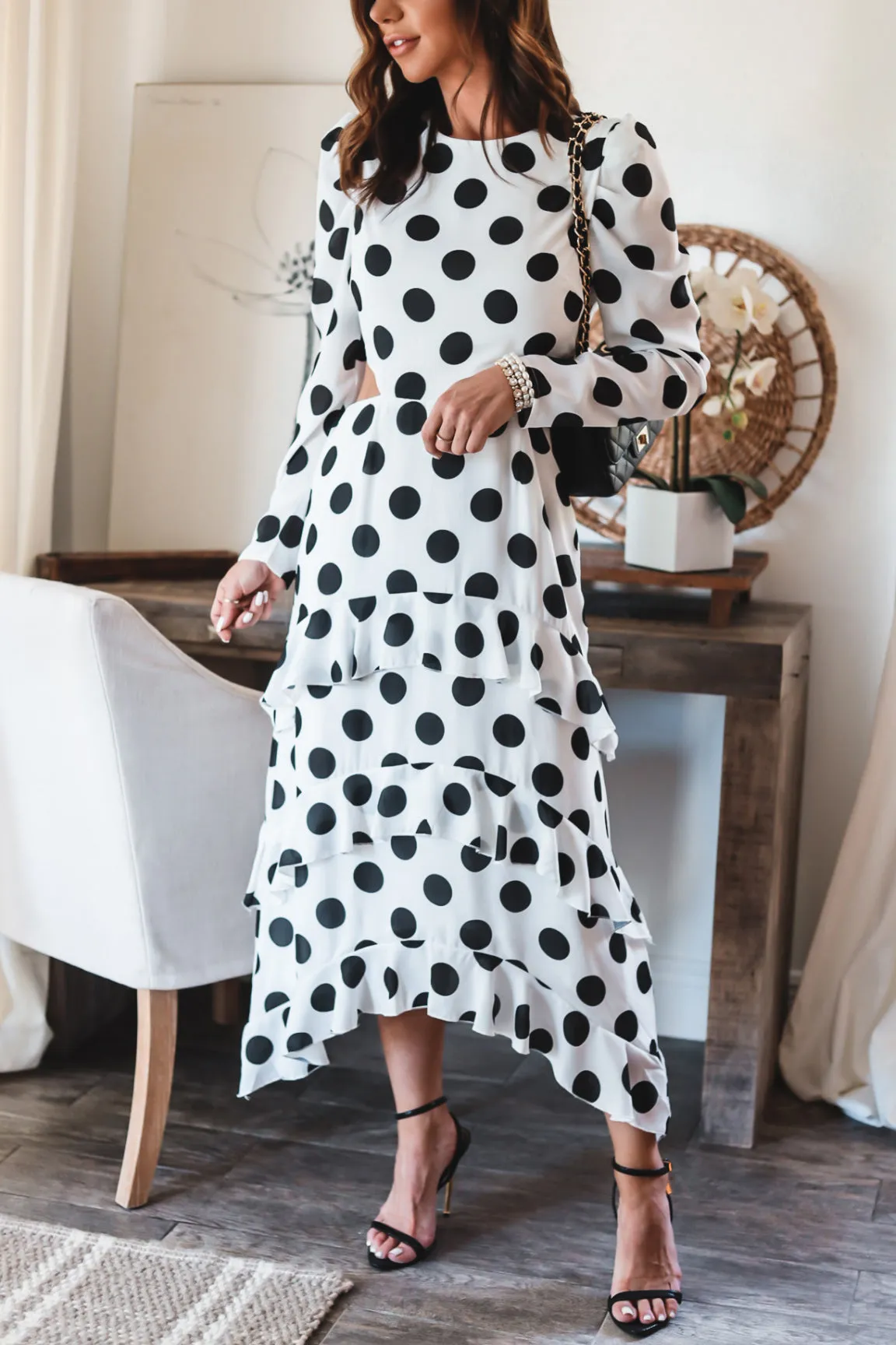 The Tatiana Printed Ruffle Dress
