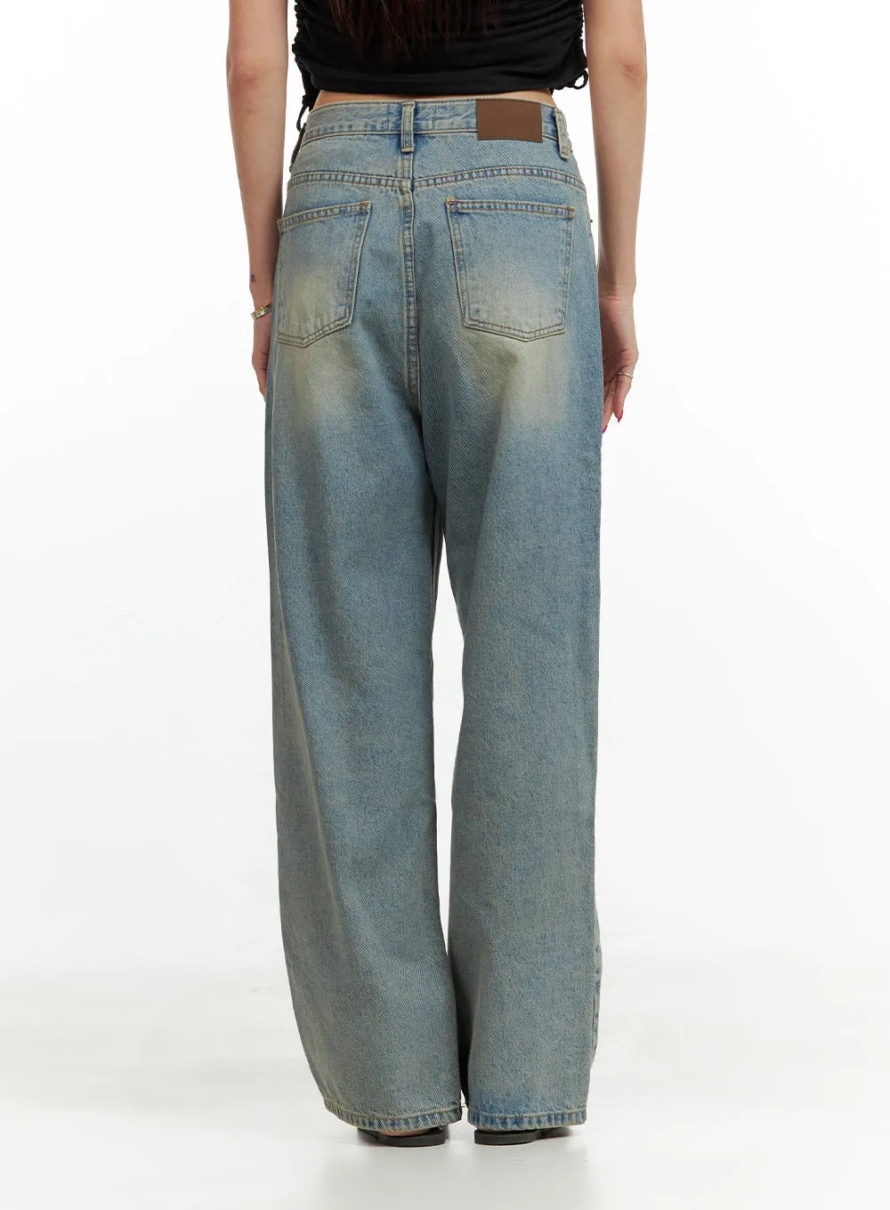 Washed Straight Jeans CU417