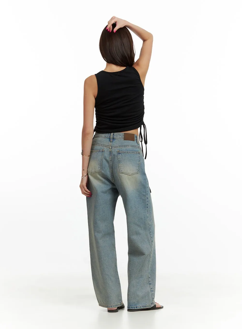 Washed Straight Jeans CU417