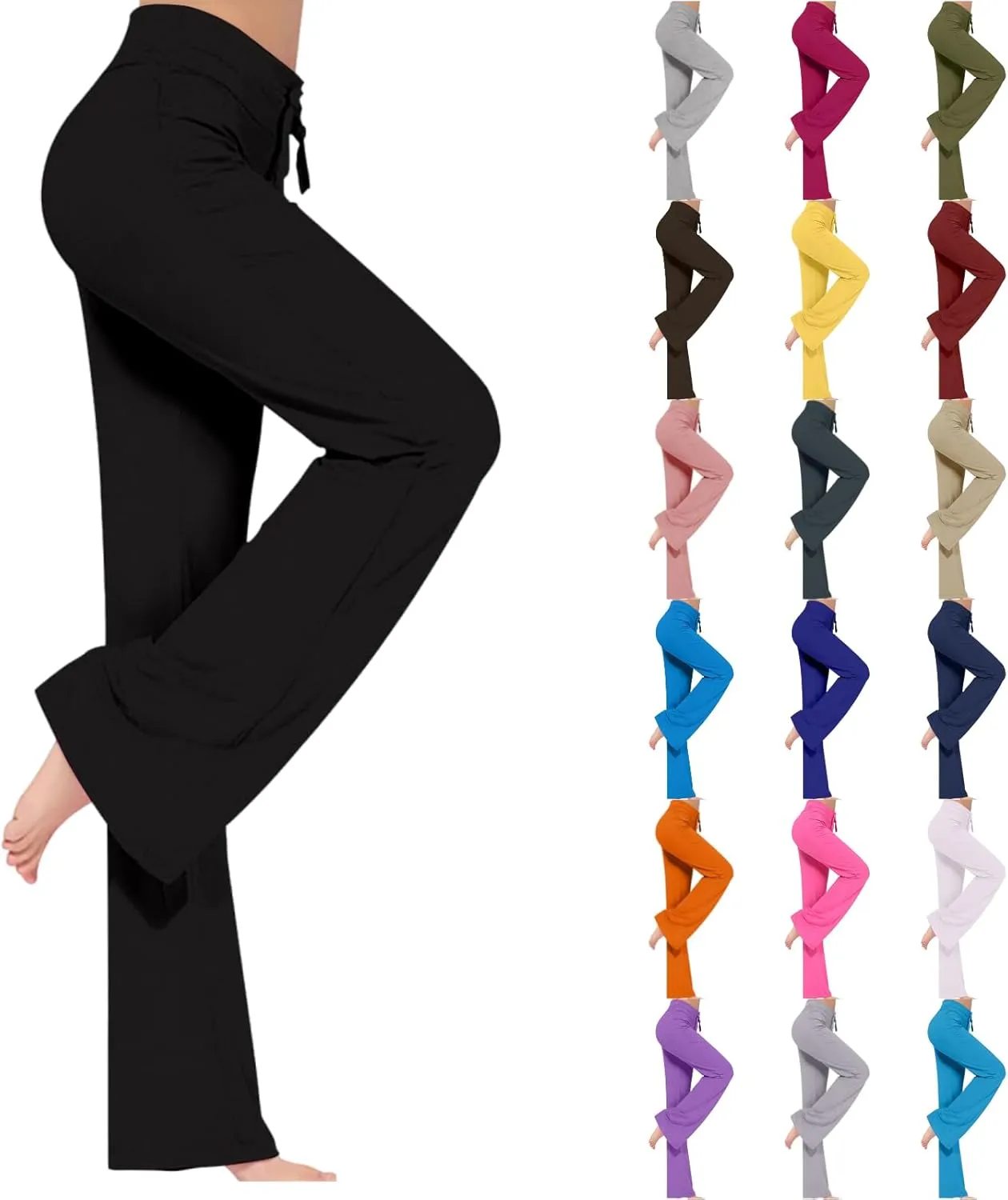 Wide Leg Yoga Pants for Women High Waisted Bootcut Leggings Comfy Flare Lounge Pants Casual Loose Yoga Leggings