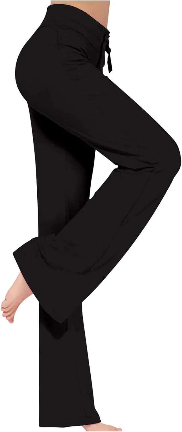 Wide Leg Yoga Pants for Women High Waisted Bootcut Leggings Comfy Flare Lounge Pants Casual Loose Yoga Leggings