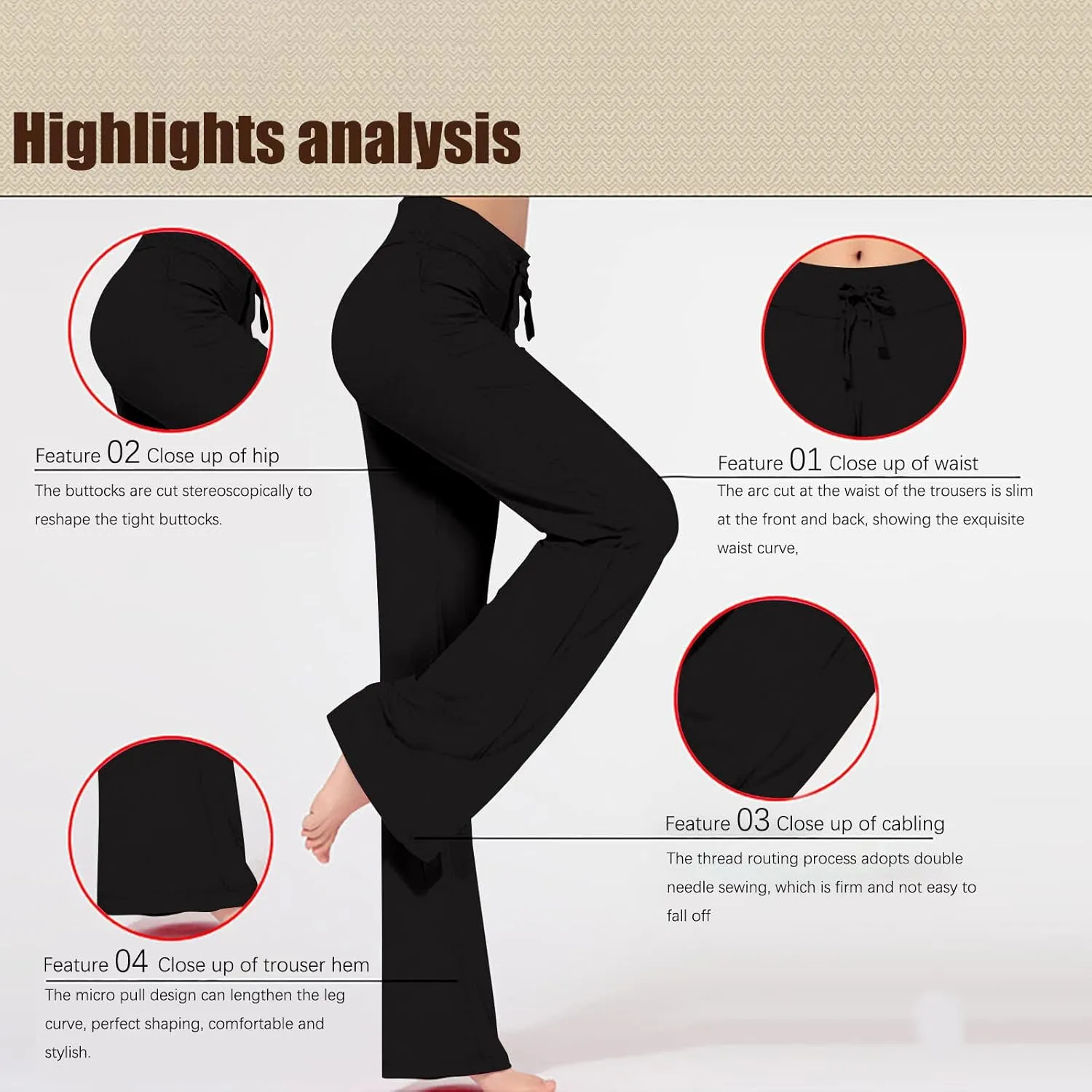Wide Leg Yoga Pants for Women High Waisted Bootcut Leggings Comfy Flare Lounge Pants Casual Loose Yoga Leggings