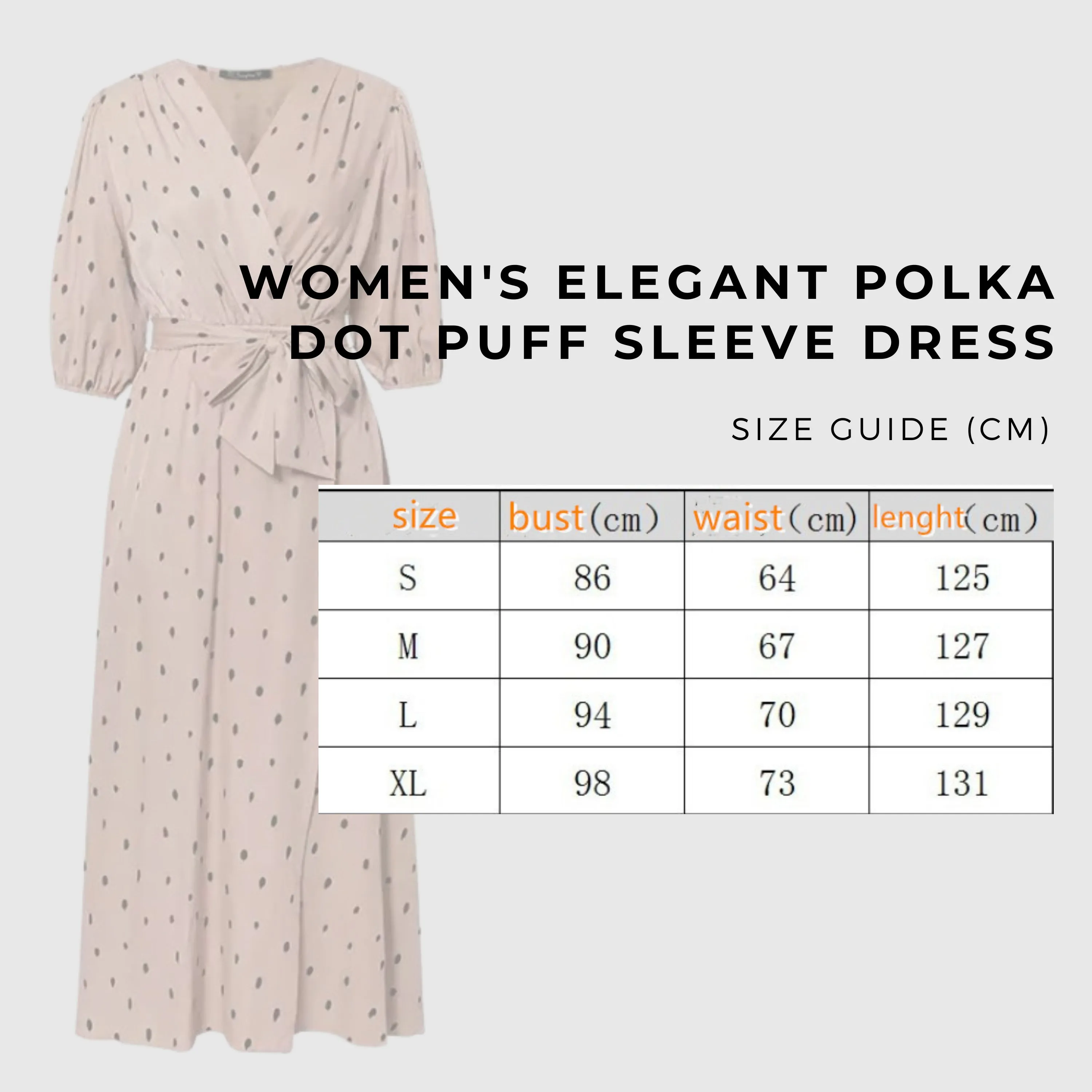 Women's Elegant Polka Dot Puff Sleeve Dress